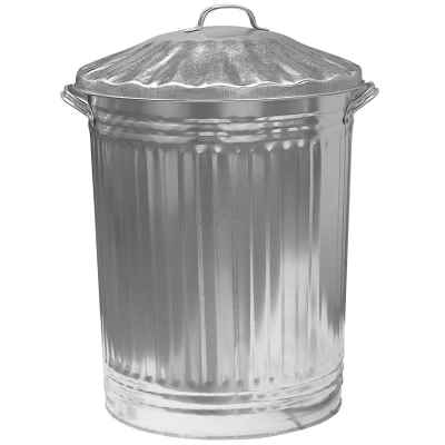 Galvanised Dustbin With Galvanised Lid (Large)