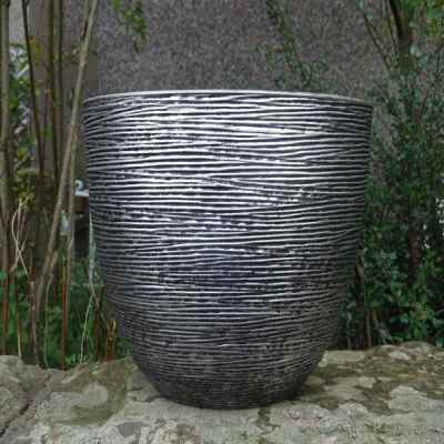 Spiral Planter Antique Silver 35cm